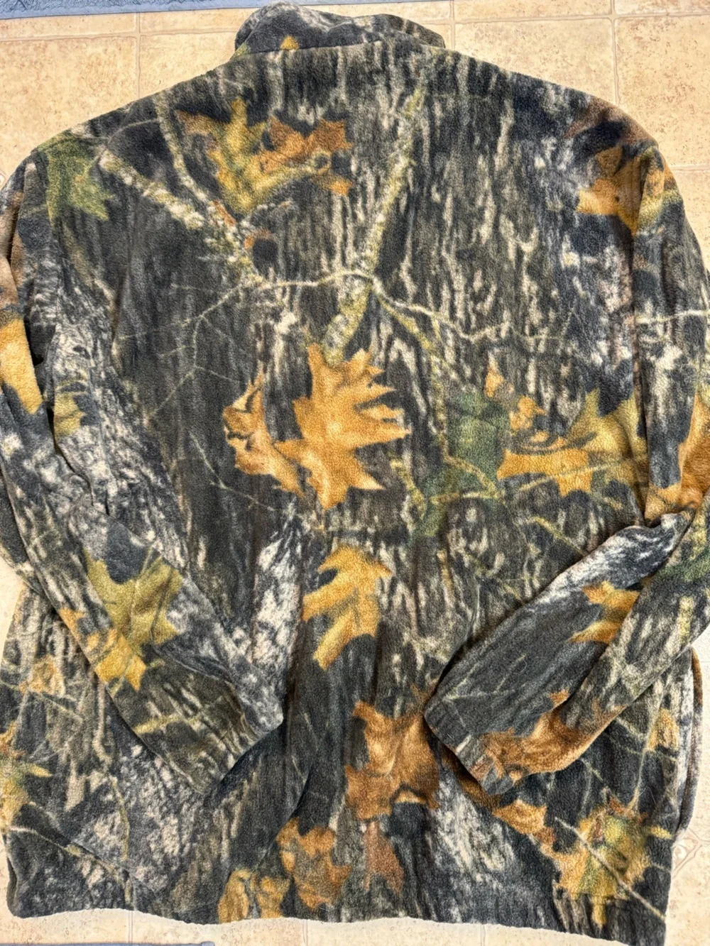 VTG Y2K Mens Field Staff By Mossy Oak Fleece Camo Zip Jacket Size Large 42/44